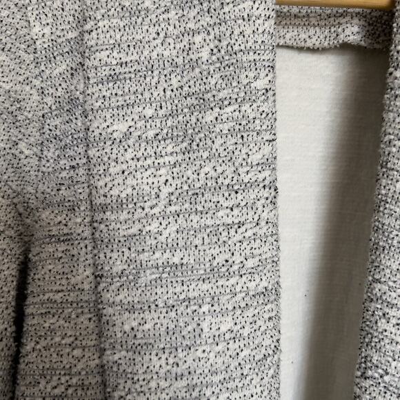 Eileen Fisher Cardigan Medium Marled Terry Shawl Pockets Mid Black Cream Thick - Picture 3 of 9